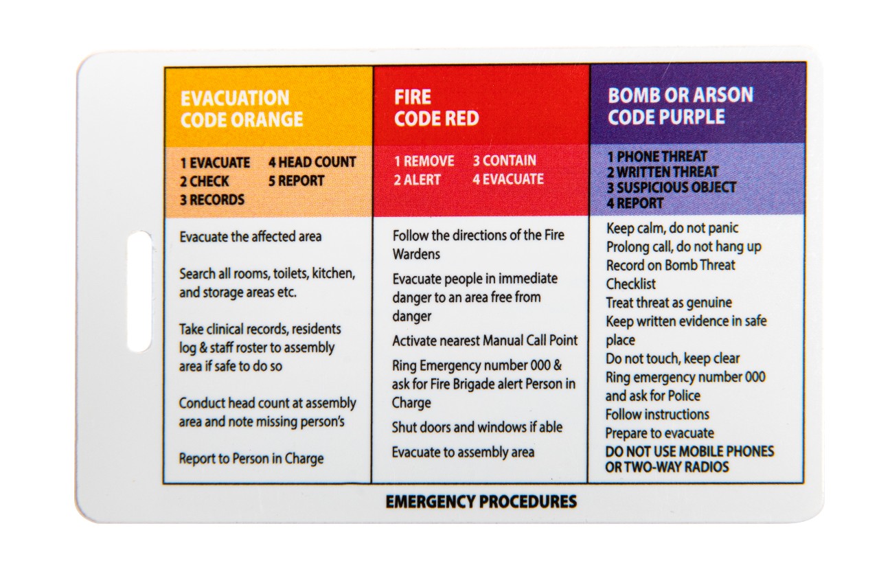 Emergency Color Codes Australia - Printable Templates Protal